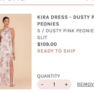 Kira Dress - Dusty Pink Peonies